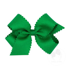 Load image into Gallery viewer, Medium Grosgrain Scalloped Edge Hair Bow
