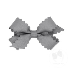 Load image into Gallery viewer, Mini Grosgrain Scalloped Edge Hair Bow
