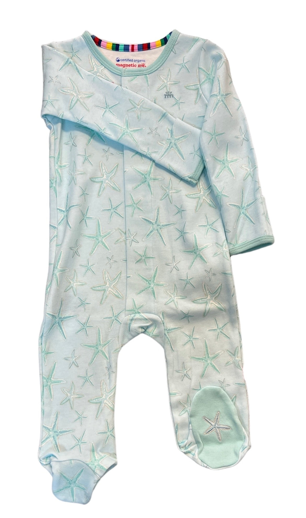 Shine Bright Like A Starfish Organic Cotton Footie