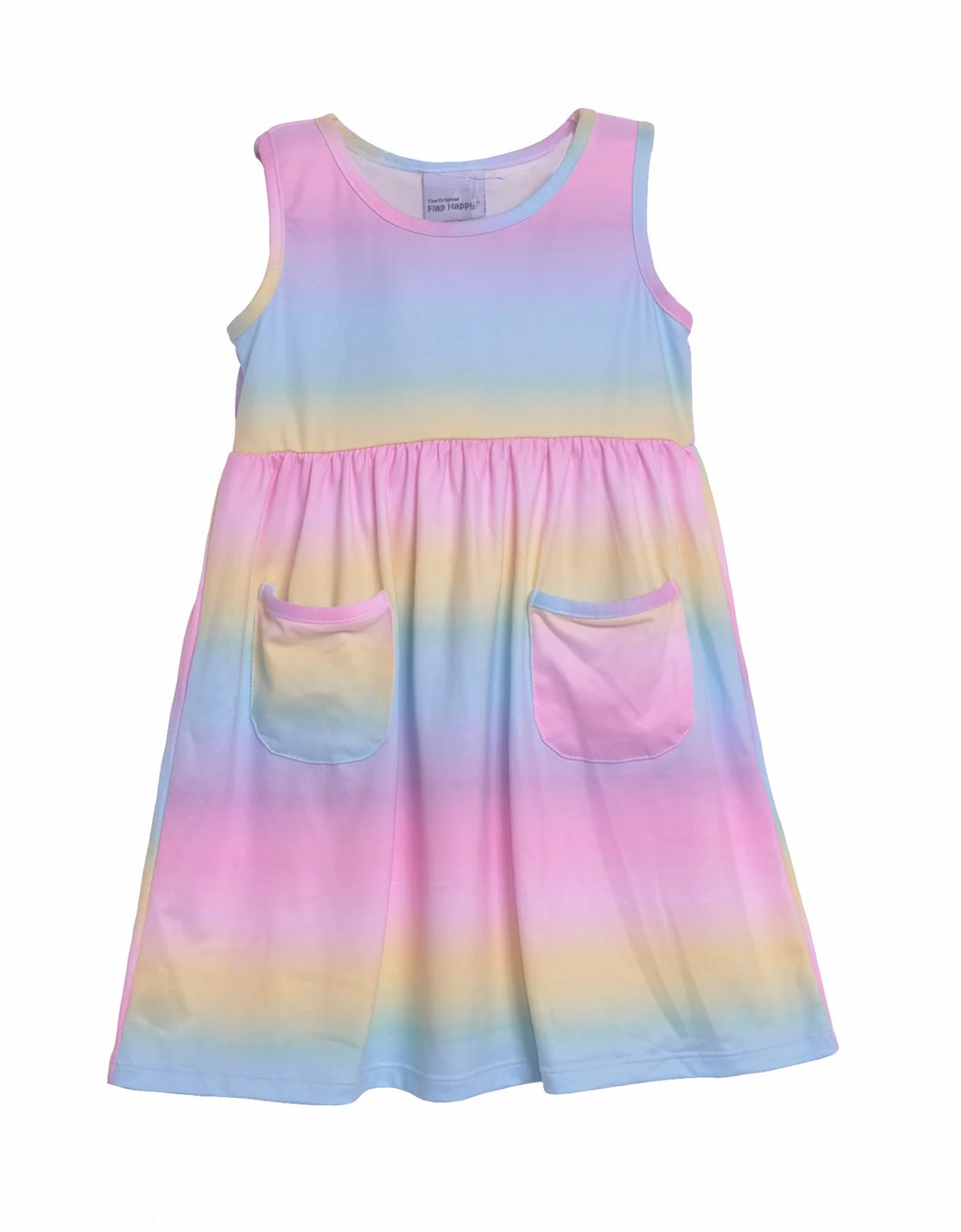 UPF 50+ Dahlia Sleeveless Dress w/ Pockets - Rainbow Ombre