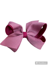 Load image into Gallery viewer, Medium Stripe Overlay Hair Bow
