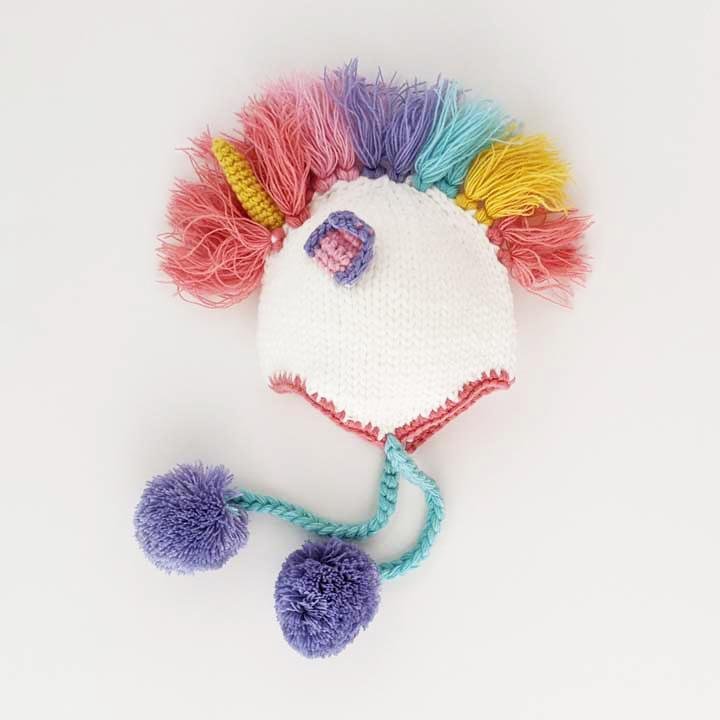 Unicorn Pastel Mohawk Knit Earflap Hat