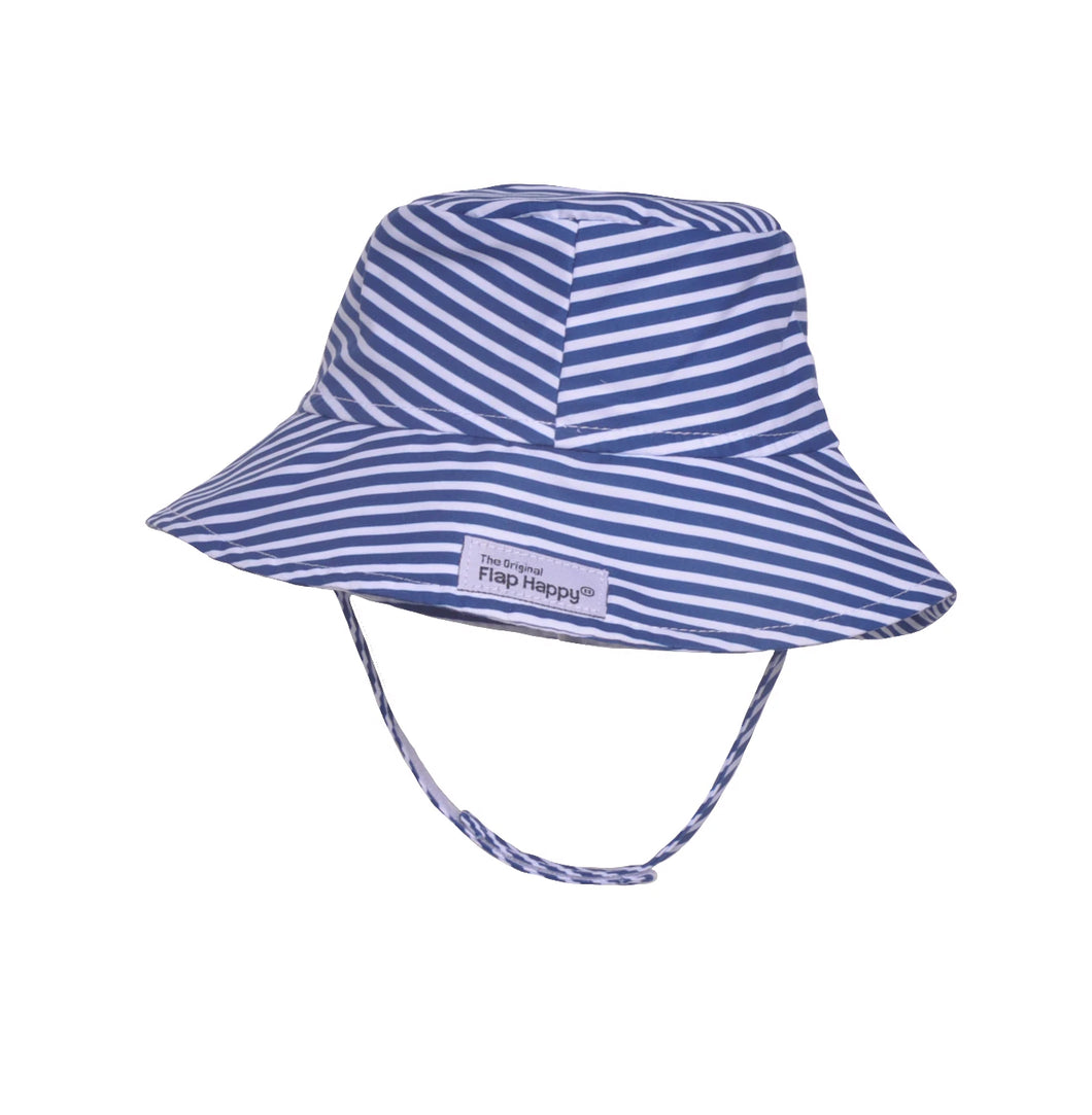 UPF 50+ Bucket Hat - Navy Preppy Stripe