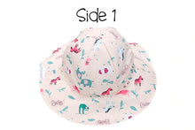 Load image into Gallery viewer, Reversible Pink Zoo Patterned Sun Hat
