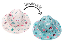 Load image into Gallery viewer, Reversible Pink Zoo Patterned Sun Hat
