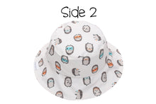 Load image into Gallery viewer, Reversible Fox/Hedgehog Patterned Sun Hat
