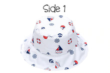 Load image into Gallery viewer, Reversible Nautical Patterned Sun Hat
