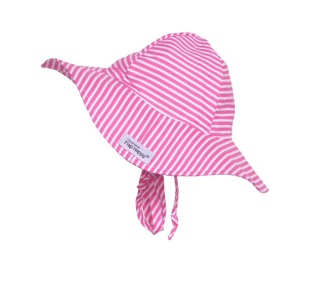 UPF 50+ Floppy Hat - Preppy Pink Stripe