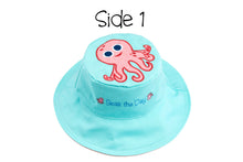 Load image into Gallery viewer, Reversible Pink Octopus/Sea Turtle Sun Hat
